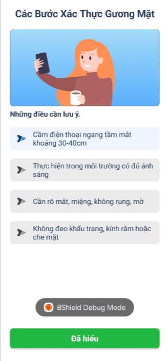 Bước 9: Quét khuôn mặt BCA