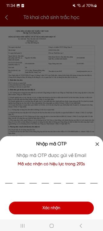 Bước 7: Nhập OTP