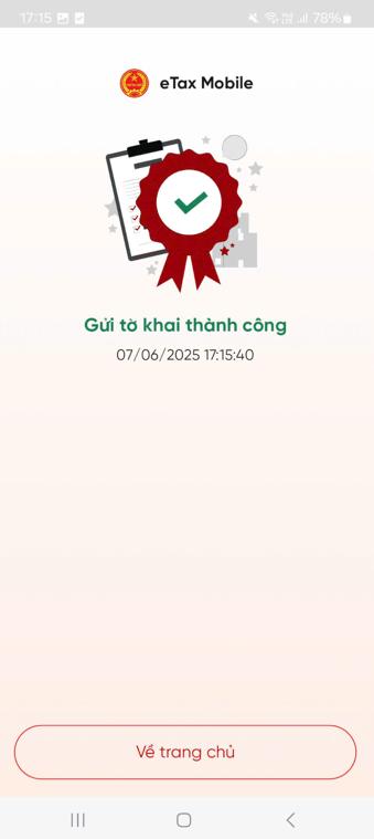 Bước 8: Gửi thành công