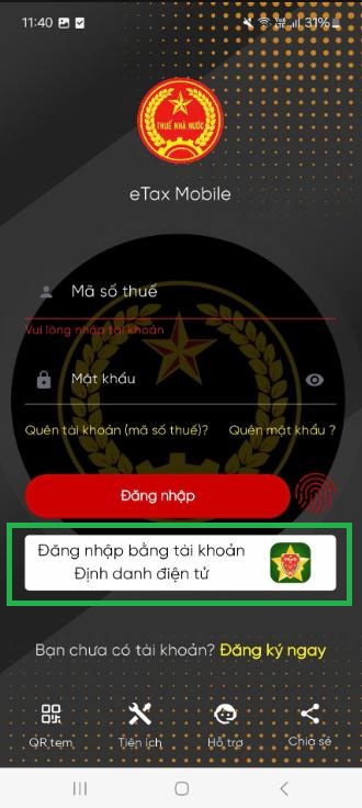 Bước 1: Đăng nhập VNeID