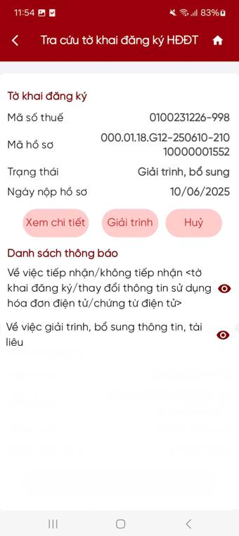 Tờ khai giải trình bổ sung