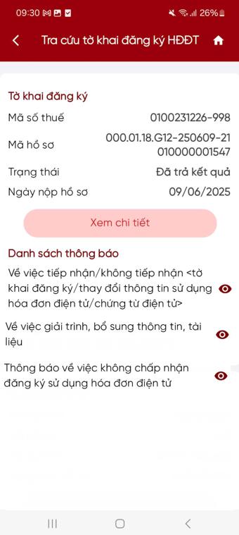 Danh sách thông báo Cục Thuế