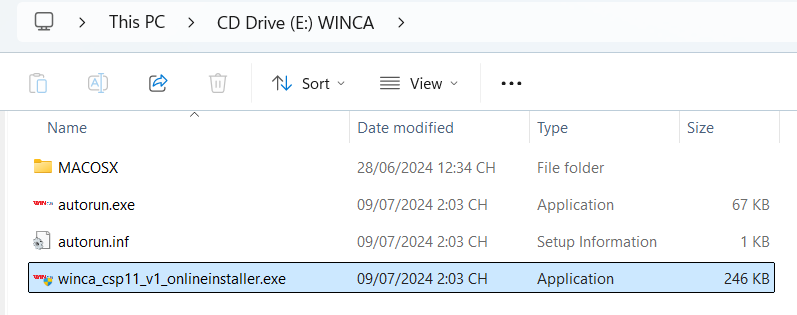 Chạy file cài đặt Driver trong ổ đĩa Chữ ký số