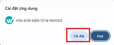 Bước 2: Nhấn nút Cài đặt trong hộp thoại